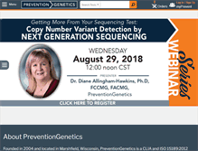 Tablet Screenshot of preventiongenetics.com